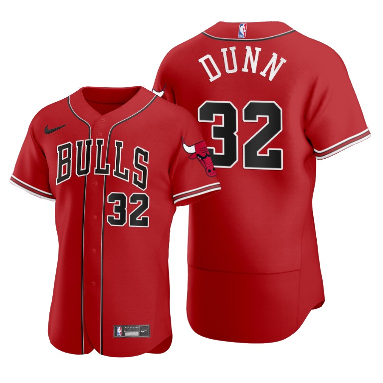 Men's Chicago Bulls #32 Kris Dunn 2020 Red NBA X MLB Crossover Edition Stitched Jersey Men's Chicago Bulls #32 Kris Dunn 2020 Red NBA X MLB Crossover Edition Stitched Jersey